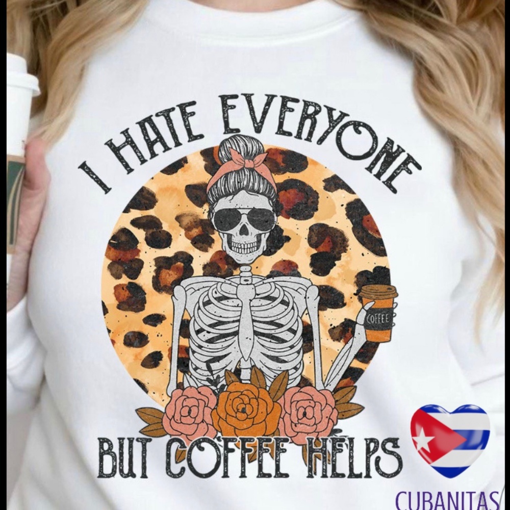 I hate people but coffee helps t-shirt